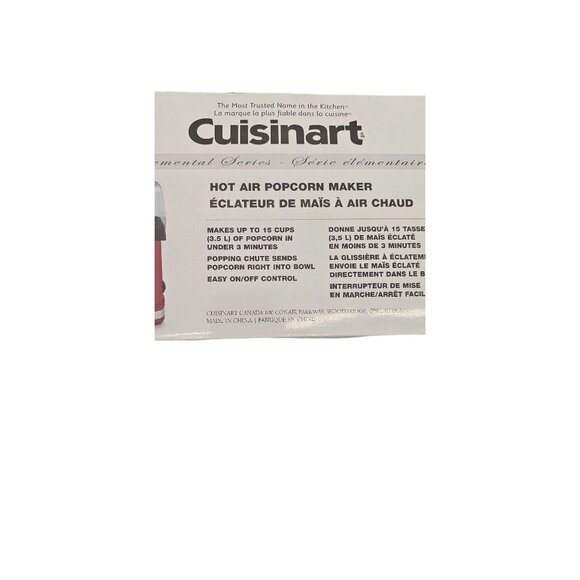 Cuisinart Hot Air Popcorn Maker CPB-300P1 3.5L Quick & Easy Oil-Free BPA-Free - Picture 5 of 10